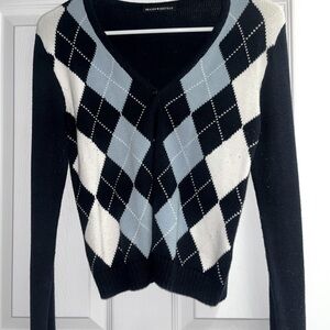 brandy melville blue plaid cardigan